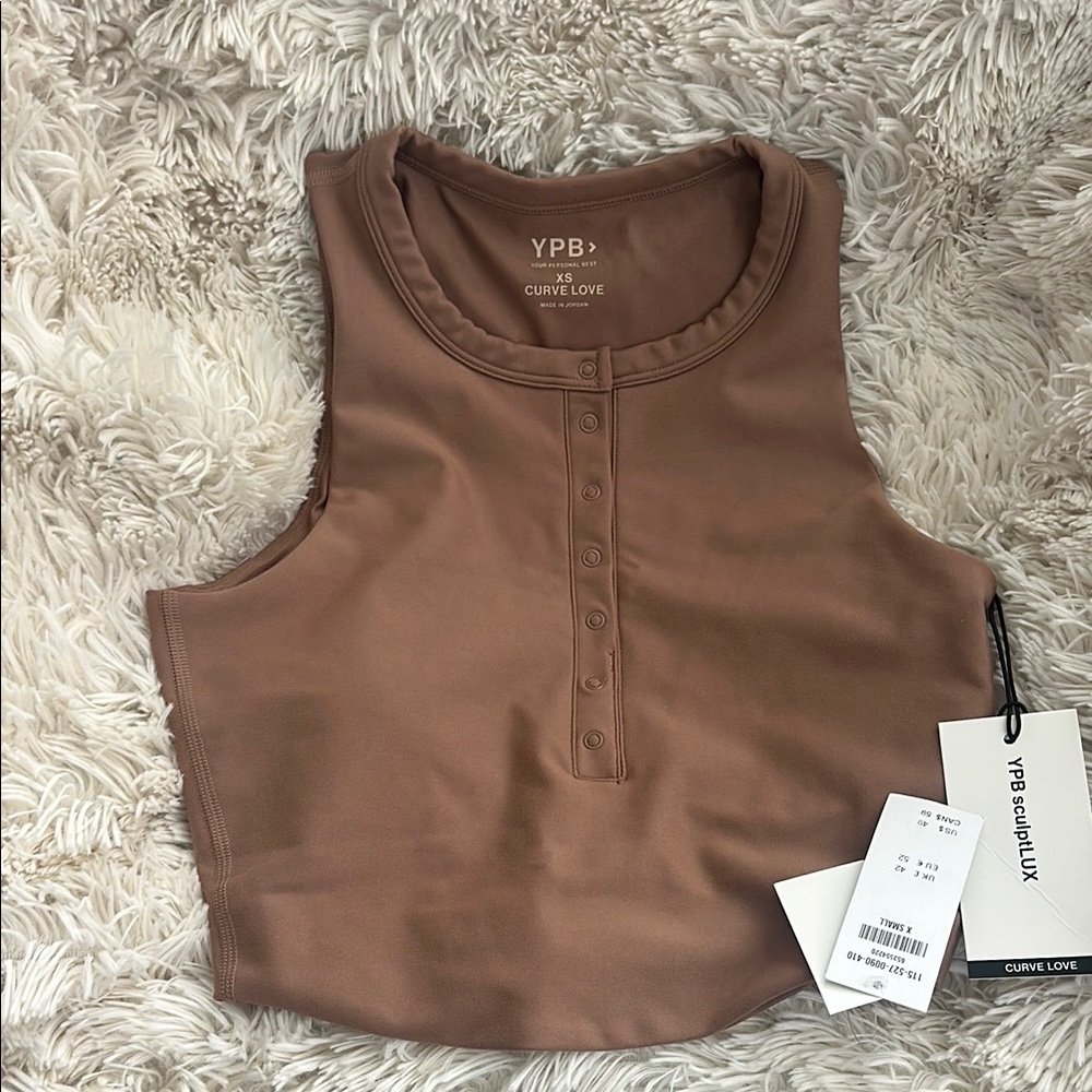 Abercrombie YPB curve love Women's Brown Crop Top workout gym XS